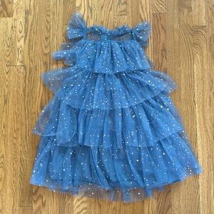 Blue tulle star and moon dress 5T NWOT